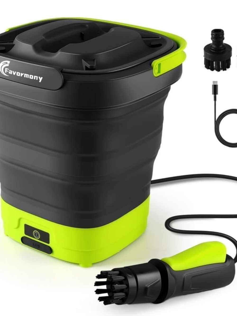Portable Electric Scrubber - Black & Lime Green